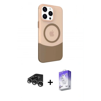 MARSİLYAN™- iPhone 15 Pro Kılıf Çekirdek Asil Özel Seri - Siyah Bilvis 5in1 3D Magic Cam Ekran Koruyucu + Raze Metal Kamera Lens - GS