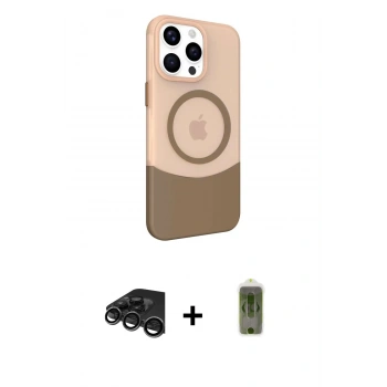 MARSİLYAN™- iPhone 15 Pro Kılıf Çekirdek Asil Özel Seri - Siyah Joko Magic 5D Hayalet Cam + Raze Metal Kamera Lens - TMGI