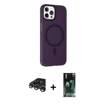 MARSİLYAN™- iPhone 15 Pro Kılıf Çekirdek Modern Prime - Şeffaf 360 Full Body Arka Koruyucu + Raze Metal Kamera Lens - GS