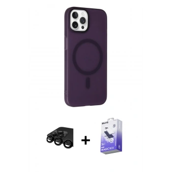 MARSİLYAN™- iPhone 15 Pro Kılıf Çekirdek Modern Prime - Siyah Bilvis 5in1 5D Magic Hayalet Cam Ekran Koruyucu + Raze Metal Kamera Lens - SH