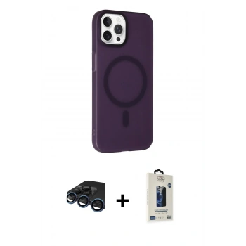 MARSİLYAN™- iPhone 15 Pro Kılıf Çekirdek Modern Prime - Siyah Bilvis Hayalet Cam Ekran Koruyucu + Raze Metal Kamera Lens - LT