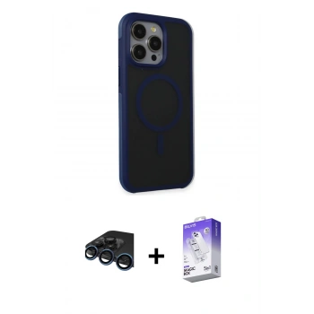 MARSİLYAN™- iPhone 15 Pro Kılıf Çekirdek Yansıma Prime - Siyah Bilvis 5in1 3D Magic Cam Ekran Koruyucu + Raze Metal Kamera Lens - LT