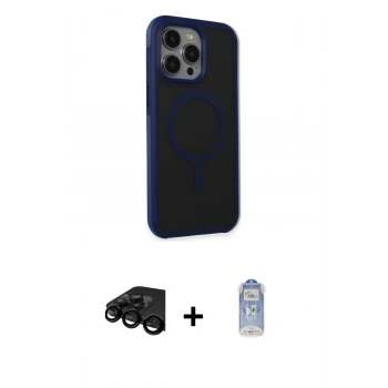 MARSİLYAN™- iPhone 15 Pro Kılıf Çekirdek Yansıma Prime - Siyah Joko Magic 5D Cam + Raze Metal Kamera Lens - SH