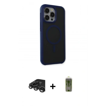 MARSİLYAN™- iPhone 15 Pro Kılıf Çekirdek Yansıma Prime - Siyah Joko Magic 5D Hayalet Cam + Raze Metal Kamera Lens - TMGI