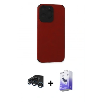 MARSİLYAN™- iPhone 15 Pro Kılıf Doruk Asil Koleksiyonu - Siyah Bilvis 5in1 5D Magic Hayalet Cam Ekran Koruyucu + Raze Metal Kamera Lens - LT