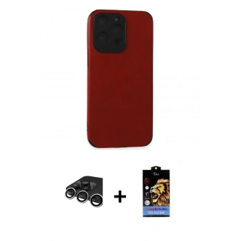 MARSİLYAN™- iPhone 15 Pro Kılıf Doruk Asil Koleksiyonu - Siyah Buffer Hayalet Cam Ekran Koruyucu + Raze Metal Kamera Lens - GS