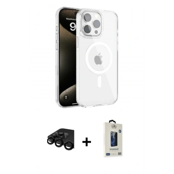 MARSİLYAN™- iPhone 15 Pro Kılıf Doruk Doku Özel Seri - Siyah Bilvis Hayalet Cam Ekran Koruyucu + Raze Metal Kamera Lens - SH
