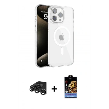 MARSİLYAN™- iPhone 15 Pro Kılıf Doruk Doku Özel Seri - Siyah Buffer Hayalet Cam Ekran Koruyucu + Raze Metal Kamera Lens - TMGI