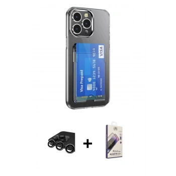 MARSİLYAN™- iPhone 15 Pro Kılıf Doruk Klasik Koleksiyonu - Siyah Bilvis 3D Mat Cam Ekran Koruyucu + Raze Metal Kamera Lens - TMGI