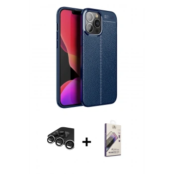 MARSİLYAN™- iPhone 15 Pro Kılıf Doruk Klasik Özel Seri - Siyah Bilvis 3D Mat Cam Ekran Koruyucu + Raze Metal Kamera Lens - GS