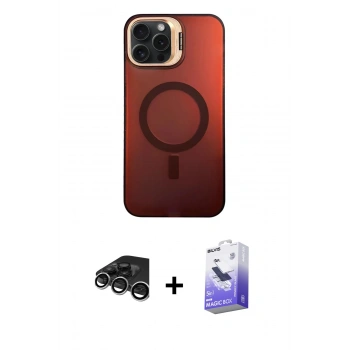 MARSİLYAN™- iPhone 15 Pro Kılıf Doruk Klasik Prime - Siyah Bilvis 5in1 5D Magic Hayalet Cam Ekran Koruyucu + Raze Metal Kamera Lens - GS