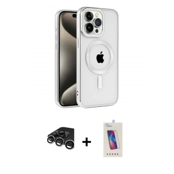 MARSİLYAN™- iPhone 15 Pro Kılıf Eksen Form Koleksiyonu - Siyah Joko 5D Cam + Raze Metal Kamera Lens - GS