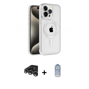 MARSİLYAN™- iPhone 15 Pro Kılıf Eksen Form Koleksiyonu - Siyah Joko Magic 5D Cam + Raze Metal Kamera Lens - GS