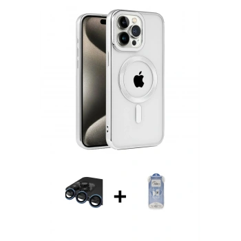 MARSİLYAN™- iPhone 15 Pro Kılıf Eksen Form Koleksiyonu - Siyah Joko Magic 5D Cam + Raze Metal Kamera Lens - LT