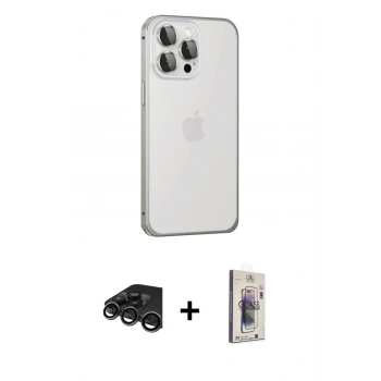 MARSİLYAN™- iPhone 15 Pro Kılıf Eksen Form Serisi - Siyah Bilvis 3D Cam Ekran Koruyucu + Raze Metal Kamera Lens - TMGI
