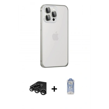 MARSİLYAN™- iPhone 15 Pro Kılıf Eksen Form Serisi - Siyah Joko Magic 5D Cam + Raze Metal Kamera Lens - TMGI