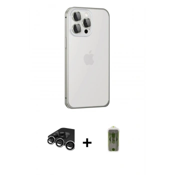 MARSİLYAN™- iPhone 15 Pro Kılıf Eksen Form Serisi - Siyah Joko Magic 5D Hayalet Cam + Raze Metal Kamera Lens - GS