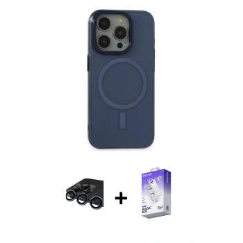 MARSİLYAN™- iPhone 15 Pro Kılıf Eksen Işık Prime - Siyah Bilvis 5in1 3D Magic Cam Ekran Koruyucu + Raze Metal Kamera Lens - LT