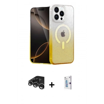 MARSİLYAN™- iPhone 15 Pro Kılıf Eksen Minimal Özel Seri - Siyah Bilvis 0.18mm Plus Cam Ekran Koruyucu + Raze Metal Kamera Lens - GS
