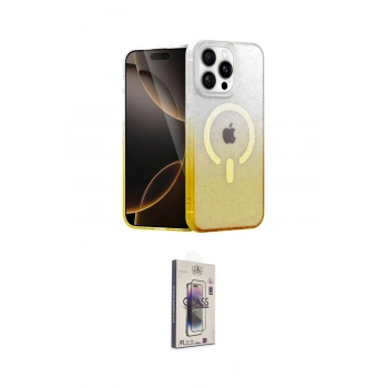 MARSİLYAN™- iPhone 15 Pro Kılıf Eksen Minimal Özel Seri - Siyah Bilvis 3D Cam Ekran Koruyucu