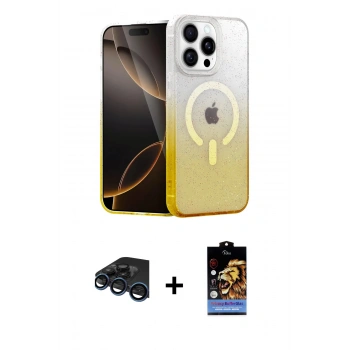 MARSİLYAN™- iPhone 15 Pro Kılıf Eksen Minimal Özel Seri - Siyah Buffer Hayalet Cam Ekran Koruyucu + Raze Metal Kamera Lens - LT