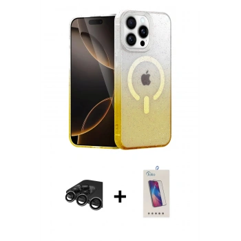 MARSİLYAN™- iPhone 15 Pro Kılıf Eksen Minimal Özel Seri - Siyah Joko 5D Cam + Raze Metal Kamera Lens - TMGI