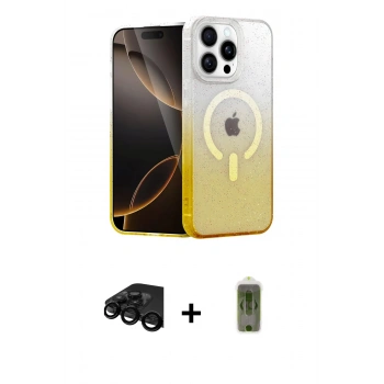 MARSİLYAN™- iPhone 15 Pro Kılıf Eksen Minimal Özel Seri - Siyah Joko Magic 5D Hayalet Cam + Raze Metal Kamera Lens - SH