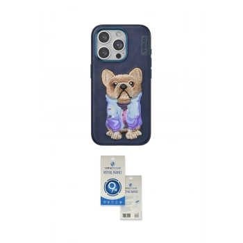 MARSİLYAN™- iPhone 15 Pro Kılıf İz Minimal Koleksiyonu - Şeffaf Royal Nano Ekran Koruyucu