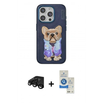 MARSİLYAN™- iPhone 15 Pro Kılıf İz Minimal Koleksiyonu - Şeffaf Royal Nano Ekran Koruyucu + Raze Metal Kamera Lens - SH