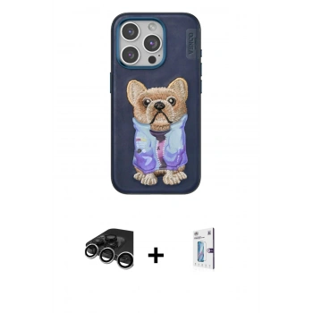 MARSİLYAN™- iPhone 15 Pro Kılıf İz Minimal Koleksiyonu - Siyah Bilvis 0.18mm Plus Cam Ekran Koruyucu + Raze Metal Kamera Lens - GS