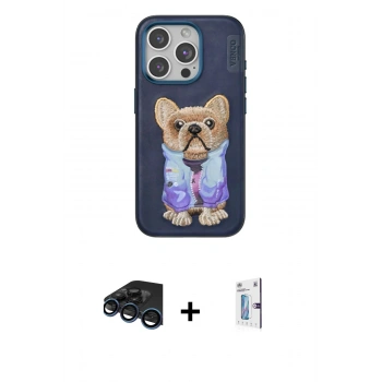 MARSİLYAN™- iPhone 15 Pro Kılıf İz Minimal Koleksiyonu - Siyah Bilvis 0.18mm Plus Cam Ekran Koruyucu + Raze Metal Kamera Lens - LT