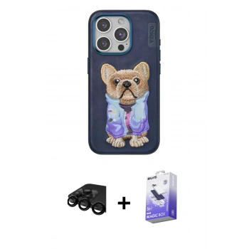 MARSİLYAN™- iPhone 15 Pro Kılıf İz Minimal Koleksiyonu - Siyah Bilvis 5in1 5D Magic Hayalet Cam Ekran Koruyucu + Raze Metal Kamera Lens - SH