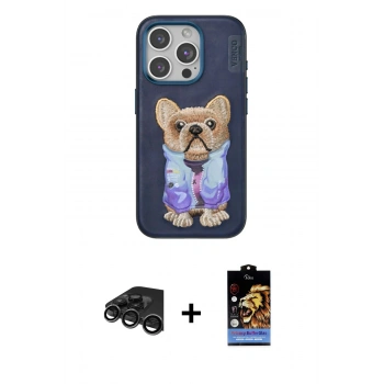 MARSİLYAN™- iPhone 15 Pro Kılıf İz Minimal Koleksiyonu - Siyah Buffer Hayalet Cam Ekran Koruyucu + Raze Metal Kamera Lens - TMGI
