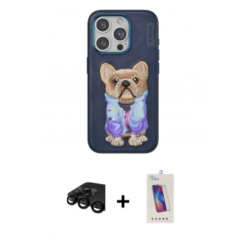 MARSİLYAN™- iPhone 15 Pro Kılıf İz Minimal Koleksiyonu - Siyah Joko 5D Cam + Raze Metal Kamera Lens - SH