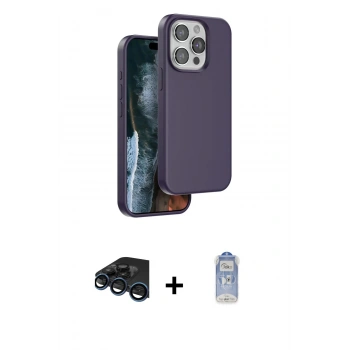 MARSİLYAN™- iPhone 15 Pro Kılıf Kıvılcım Çizgi Serisi - Siyah Joko Magic 5D Cam + Raze Metal Kamera Lens - LT