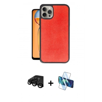 MARSİLYAN™- iPhone 15 Pro Kılıf Kıvılcım Işık Serisi - Siyah 3D Antistatik Cam Ekran Koruyucu + Raze Metal Kamera Lens - SH
