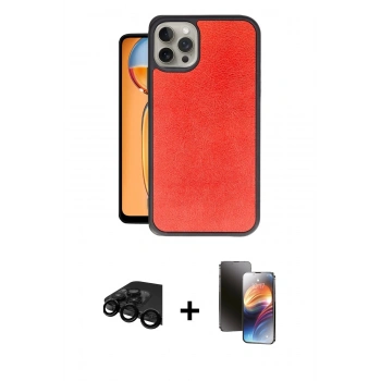 MARSİLYAN™- iPhone 15 Pro Kılıf Kıvılcım Işık Serisi - Siyah 3D Antistatik Mat Seramik Nano Ekran Koruyucu + Raze Metal Kamera Lens - SH