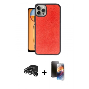 MARSİLYAN™- iPhone 15 Pro Kılıf Kıvılcım Işık Serisi - Siyah 3D Antistatik Mat Seramik Nano Ekran Koruyucu + Raze Metal Kamera Lens - GS