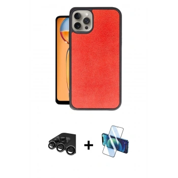 MARSİLYAN™- iPhone 15 Pro Kılıf Kıvılcım Işık Serisi - Siyah 3D Antistatik Seramik Nano Ekran Koruyucu + Raze Metal Kamera Lens - TMGI