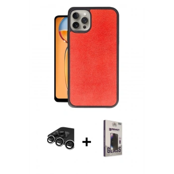 MARSİLYAN™- iPhone 15 Pro Kılıf Kıvılcım Işık Serisi - Siyah Bilvis Hayalet Cam Ekran Koruyucu + Raze Metal Kamera Lens - GS