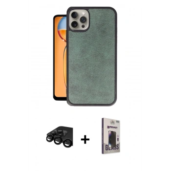 MARSİLYAN™- iPhone 15 Pro Kılıf Kıvılcım Işık Serisi - Siyah Bilvis Hayalet Cam Ekran Koruyucu + Raze Metal Kamera Lens - SH