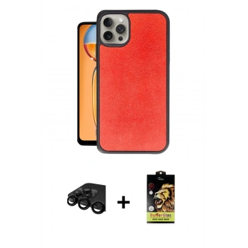 MARSİLYAN™- iPhone 15 Pro Kılıf Kıvılcım Işık Serisi - Siyah Buffer Cam Ekran Koruyucu + Raze Metal Kamera Lens - SH