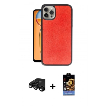 MARSİLYAN™- iPhone 15 Pro Kılıf Kıvılcım Işık Serisi - Siyah Buffer Hayalet Cam Ekran Koruyucu + Raze Metal Kamera Lens - SH