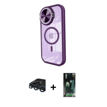 MARSİLYAN™- iPhone 15 Pro Kılıf Kıvılcım Modern Koleksiyonu - Siyah 360 Mat Full Body Arka Koruyucu + Raze Metal Kamera Lens - LT