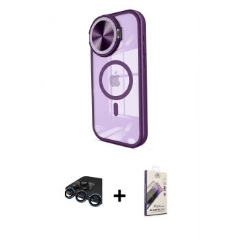 MARSİLYAN™- iPhone 15 Pro Kılıf Kıvılcım Modern Koleksiyonu - Siyah Bilvis 3D Mat Cam Ekran Koruyucu + Raze Metal Kamera Lens - LT