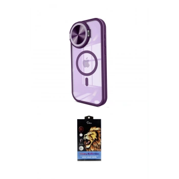 MARSİLYAN™- iPhone 15 Pro Kılıf Kıvılcım Modern Koleksiyonu - Siyah Buffer Hayalet Cam Ekran Koruyucu