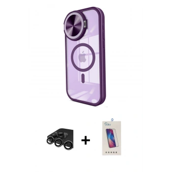 MARSİLYAN™- iPhone 15 Pro Kılıf Kıvılcım Modern Koleksiyonu - Siyah Joko 5D Cam + Raze Metal Kamera Lens - TMGI
