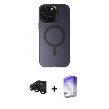 MARSİLYAN™- iPhone 15 Pro Kılıf Kozmos Çizgi Prime - Siyah Bilvis 5in1 3D Magic Cam Ekran Koruyucu + Raze Metal Kamera Lens - SH