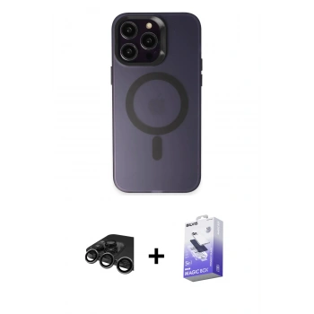 MARSİLYAN™- iPhone 15 Pro Kılıf Kozmos Çizgi Prime - Siyah Bilvis 5in1 5D Magic Hayalet Cam Ekran Koruyucu + Raze Metal Kamera Lens - TMGI