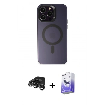 MARSİLYAN™- iPhone 15 Pro Kılıf Kozmos Çizgi Prime - Siyah Bilvis 5in1 5D Magic Hayalet Cam Ekran Koruyucu + Raze Metal Kamera Lens - GS